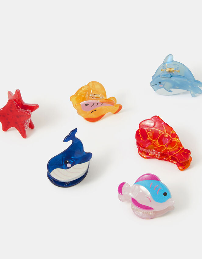 6-Pack Mini Ocean Friends Claw Clips, , large