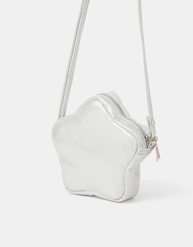 Girls Metallic Star Crossbody Bag, , large
