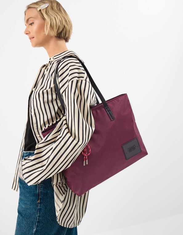 Harper Nylon Laptop Tote Bag, Red (BERRY), large