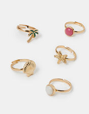 5-Pack Girls Beach Rings, , large