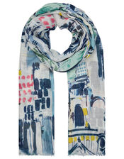 Tuscany Printed Scarf in Recycled Polyester, , large