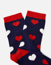 Nautical Heart Print Socks, , large