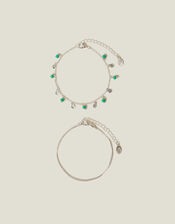 2-Pack Charm Chain Anklets, , large