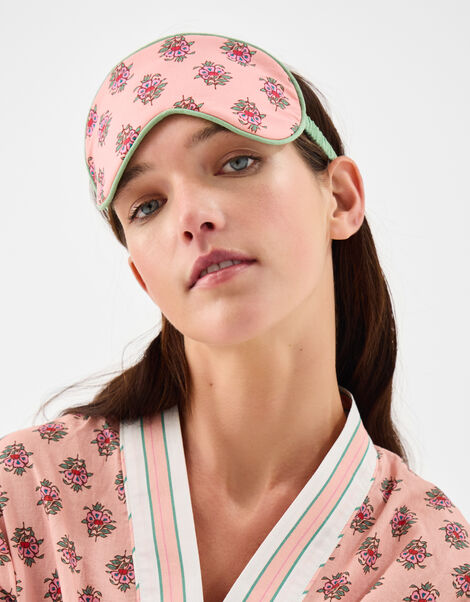 Floral Block Print Eye Mask, , large