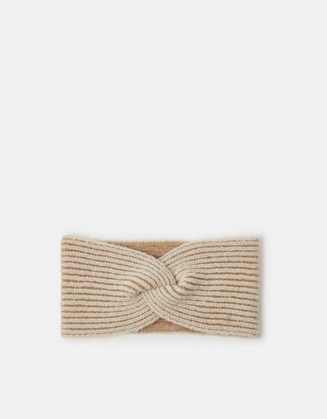 Twist Knit Bando Headband, Natural (NATURAL), large