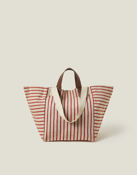 Large Stripe Canvas Tote Bag, , large