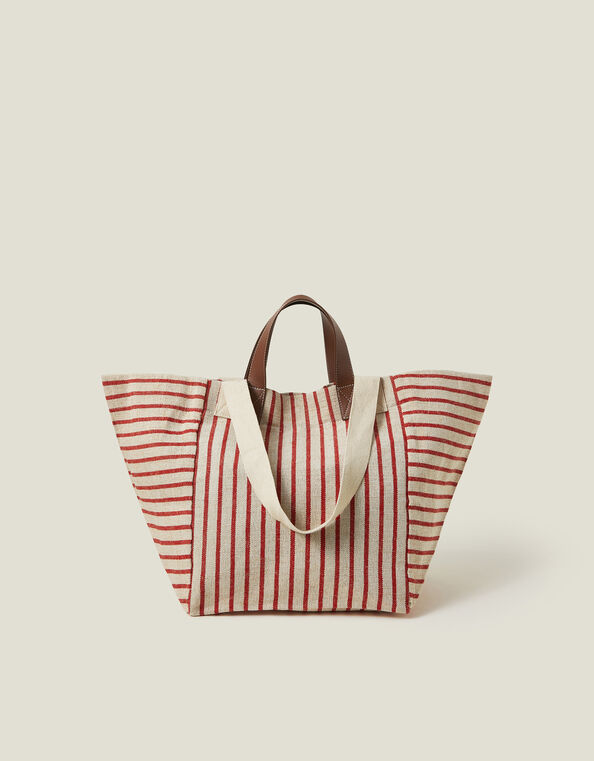 Large Stripe Canvas Tote Bag, , large