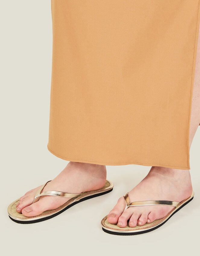 Plain Seagrass Flip Flops, Gold (GOLD), large