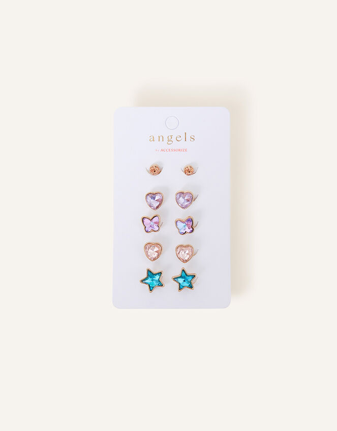 Girls Gem Clip-On Earrings 5 Pack, , large