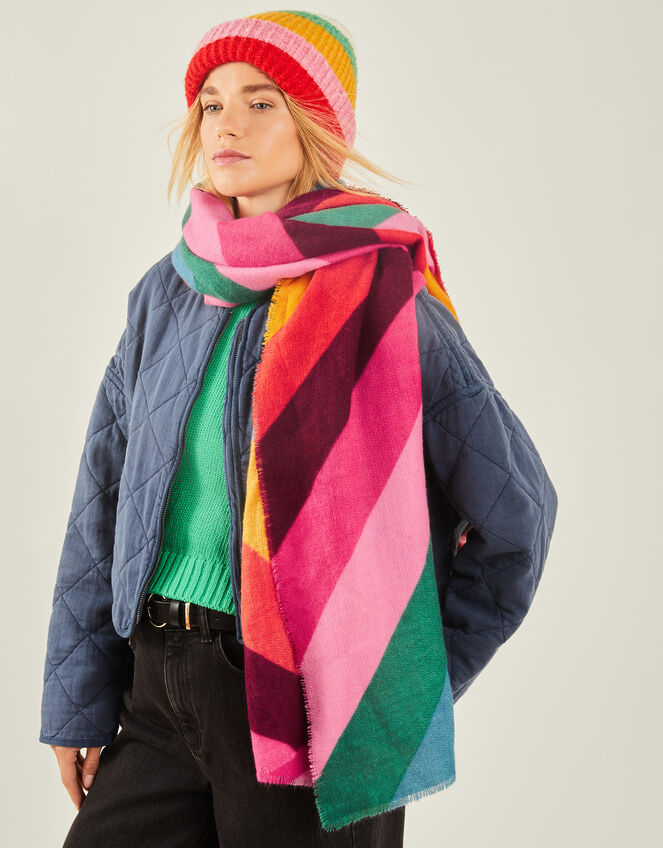 Rainbow Stripe Blanket Scarf Scarves Accessorize UK