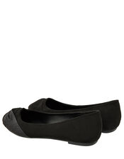 Twist Ballerina Flat Shoes, Black (BLACK), large