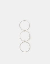 Sterling Silver Triple Band Ring, Silver (ST SILVER), large