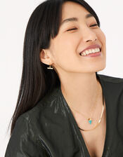 Healing Stones Gold-Plated Necklace - Turquoise, , large