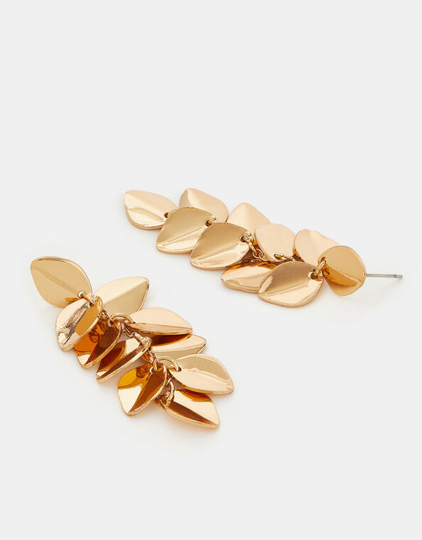 Leaf Drop Earrings, Gold (GOLD), large