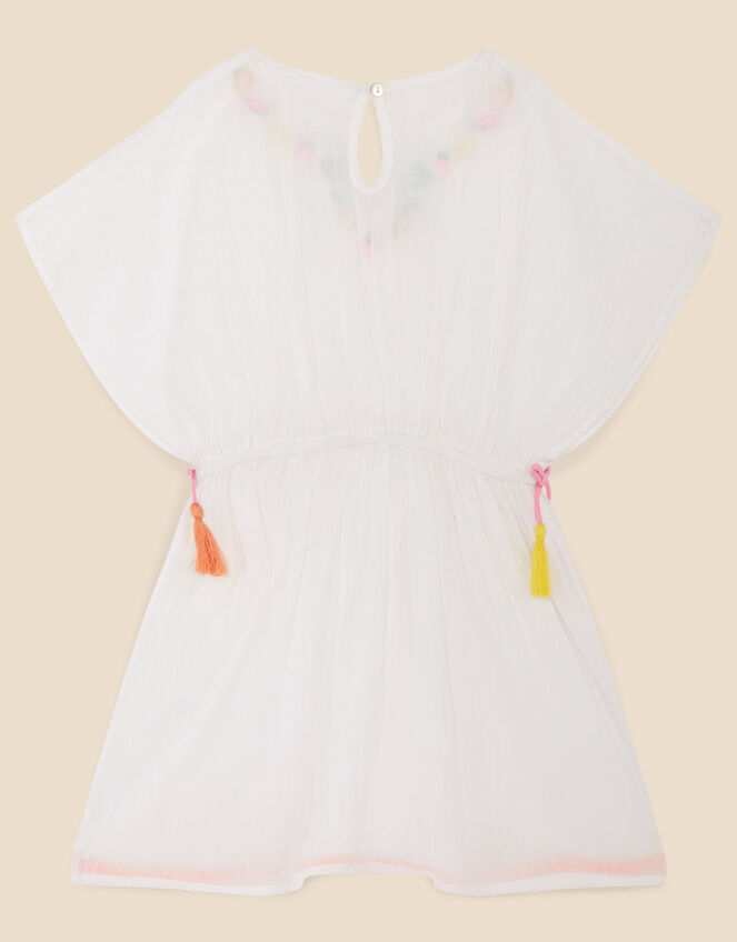 Girls Tropical Fruit Embroidered Kaftan, Multi (BRIGHTS-MULTI), large