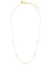 Gold-Plated Pearl Station Necklace, , large