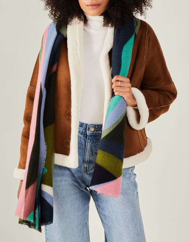 Swirl Print Blanket Scarf, , large