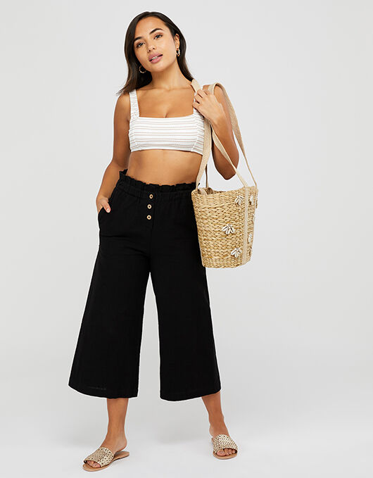 Cotton Beach Trousers Black Beach trousers Shorts Accessorize UK