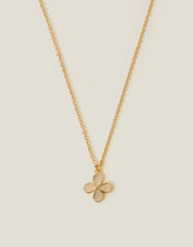 14ct Gold-Plated Aventurine Clover Pendant Necklace, , large