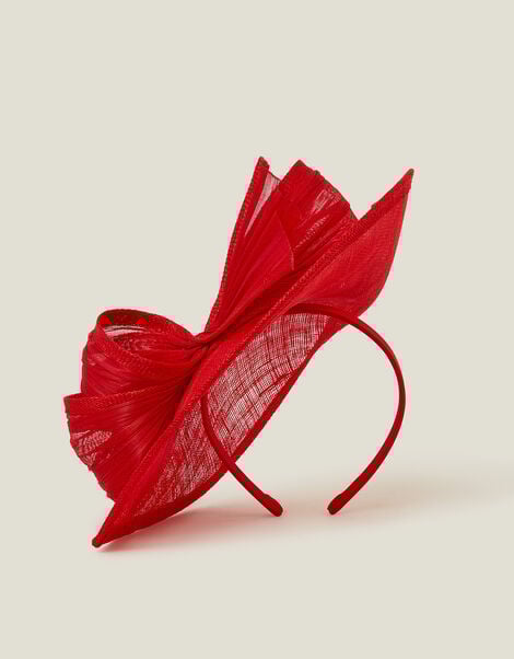 Teardrop Bow Fascinator, Red (RED), large
