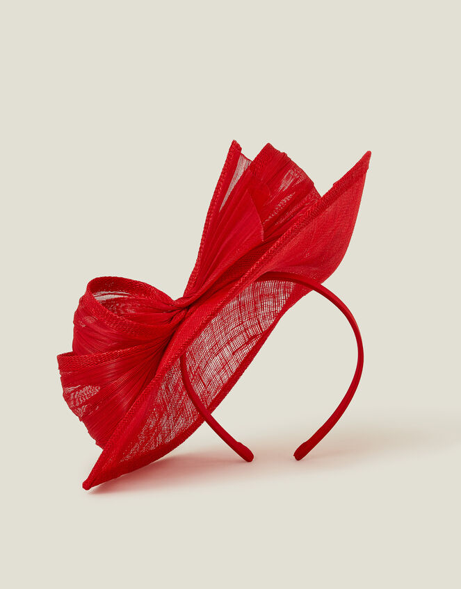 Teardrop Bow Fascinator, Red (RED), large
