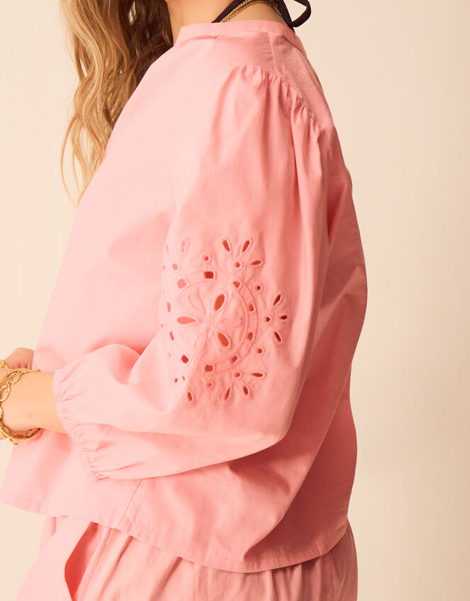 Floral Puff Sleeve Blouse, Pink (PINK), large