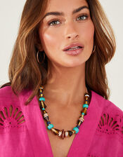 Eclectic Mixed Shape Beaded Necklace, , large