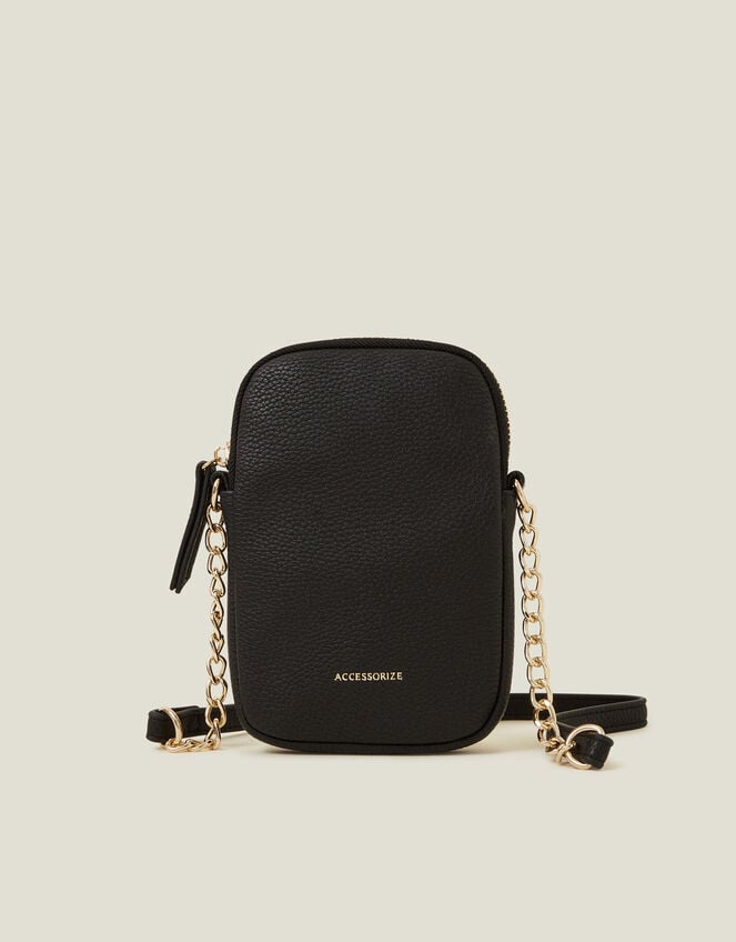 Chain Strap Phone Purse, Black (BLACK), large
