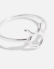 Sterling Silver Zodiac Taurus Ring , Silver (ST SILVER), large