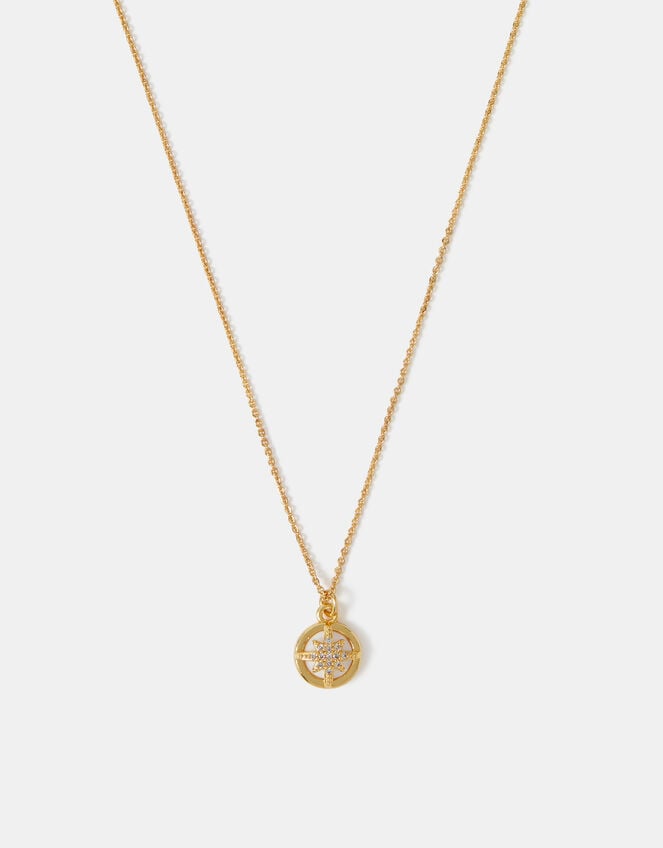 14ct Gold-Plated Star Pearl Pendant Necklace, , large