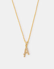 14ct Gold-Plated Script Initial Pendant Necklace, Gold (GOLD), large