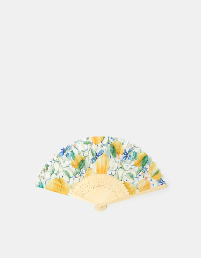 Lemon Print Foldable Fan, , large