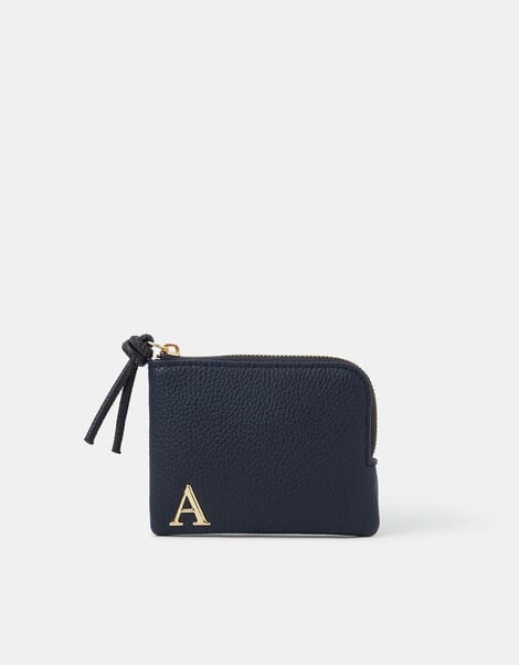Initial Coin Purse, Blue (NAVY), large
