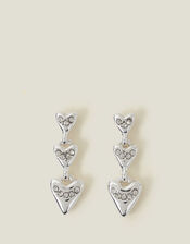Triple Heart Drop Earrings, , large
