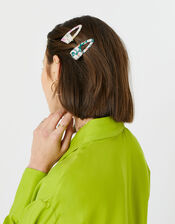 Ditsy Wrapped Hair Clip Multipack, , large