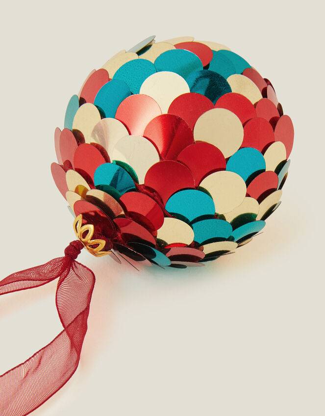 Hand-Embellished Sequin Bauble, Teal (TEAL), large