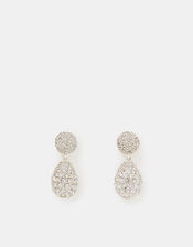Double Drop Diamanté Earrings, , large