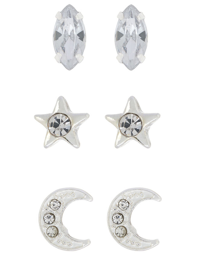 Celestial Stud Earrings Set of Three, , large