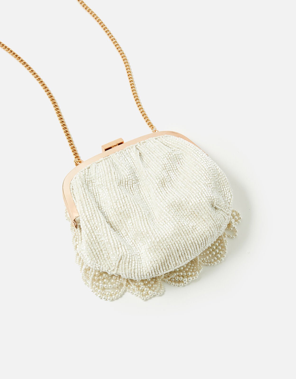 Pearl Fringe Clutch Bag