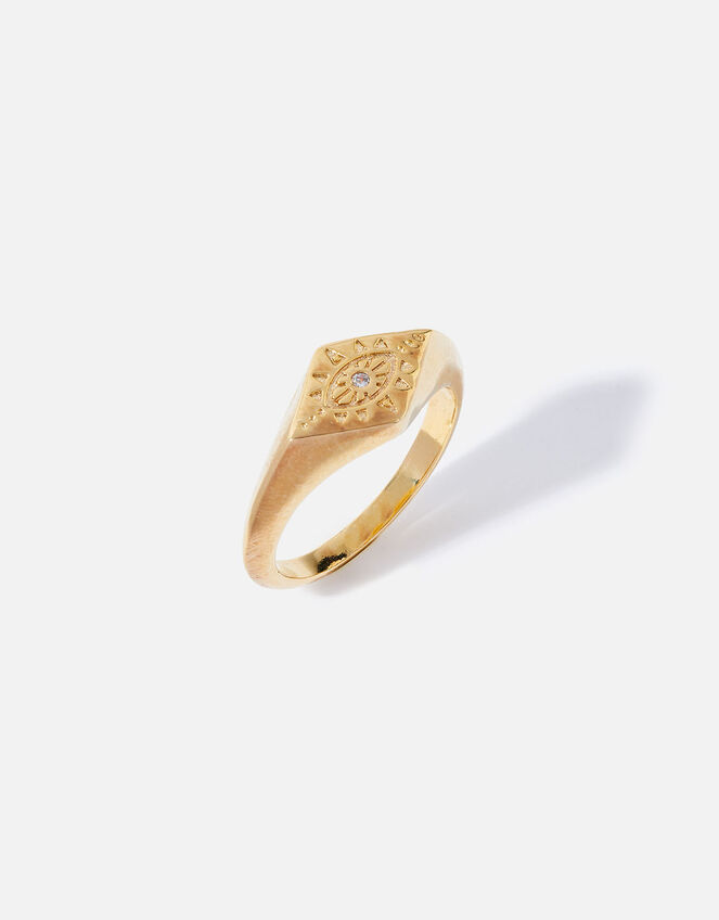 Gold-Plated Talisman Signet Ring , Gold (GOLD), large