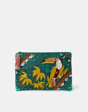 Toucan Embellished Clutch Bag, , large