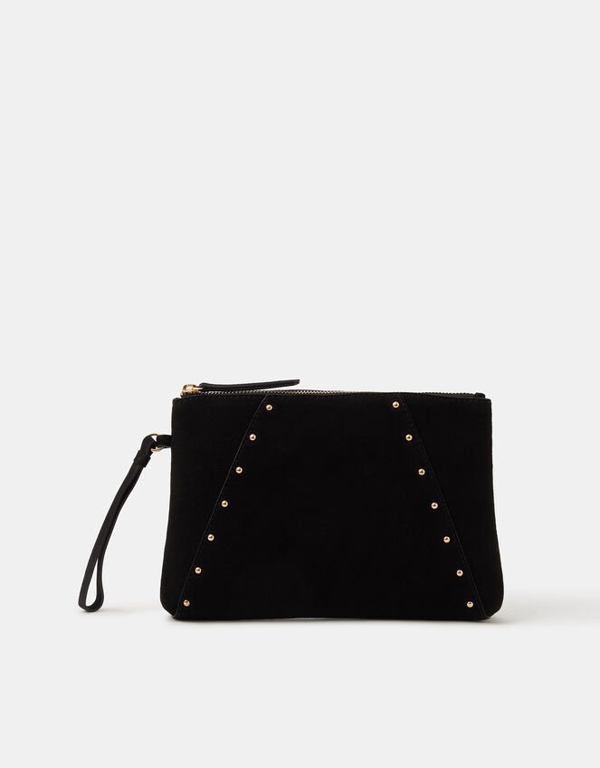 Stud Suede Clutch Bag, , large