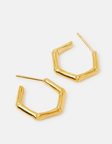 Stainless Steel Bamboo Hoop Earrings, , large