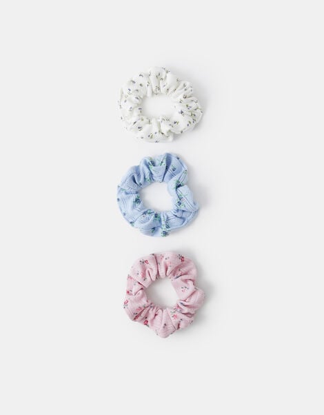 3-Pack Ditsy Floral Hair Scrunchies, , large