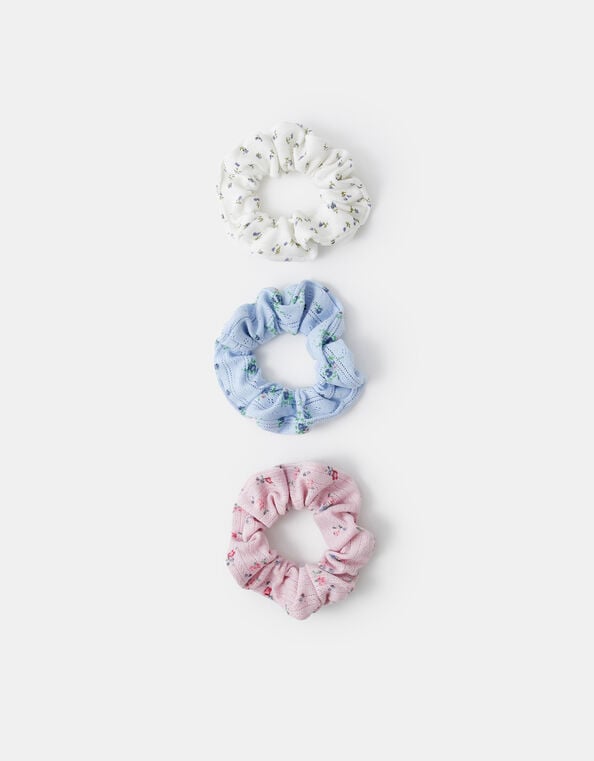 3-Pack Ditsy Floral Hair Scrunchies, , large