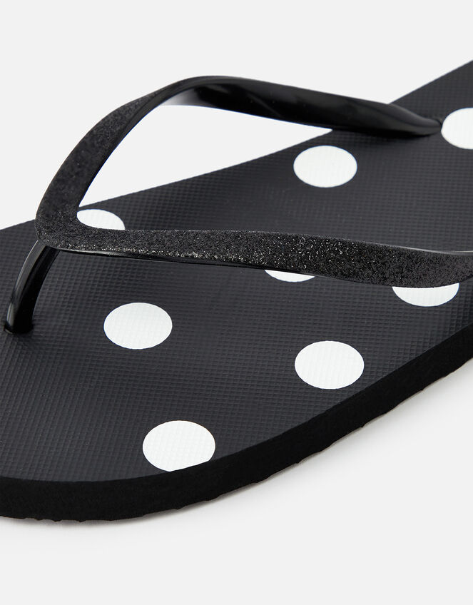 Spot Print Flip Flops , Black (BLACK), large