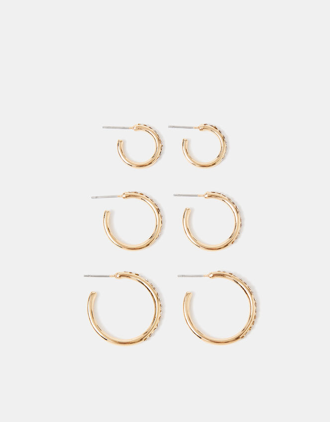 3-Pack Diamant&eacute; Hoop Earrings, , large