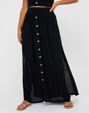 Charlotte Beach Maxi Skirt, Black (BLACK), large