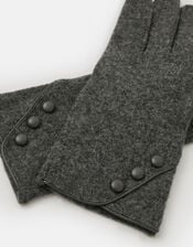 Plain Wool Gloves, Grey (GREY), large