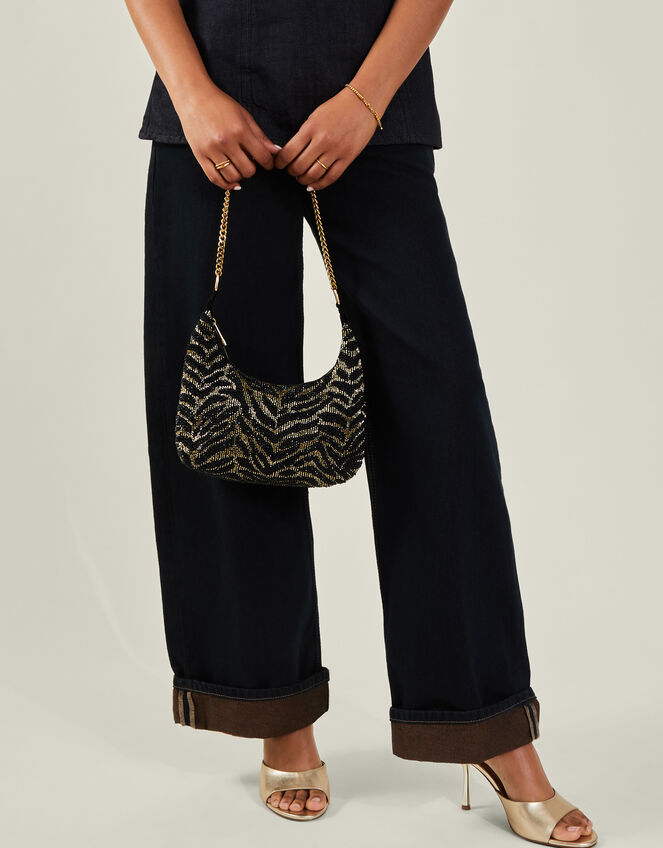 Hand Embellished Animal Shoulder Bag, , large